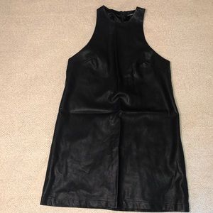 Black faux leather dress